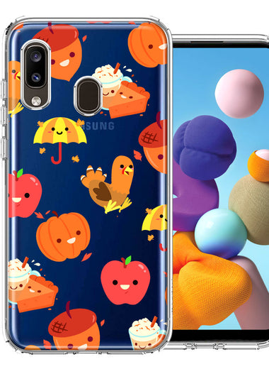 Samsung Galaxy A20 Thanksgiving Autumn Fall Design Double Layer Phone Case Cover