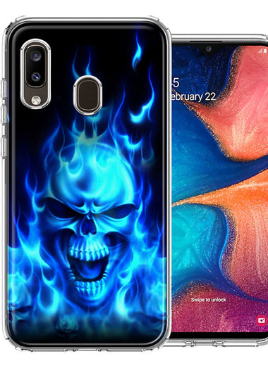 Samsung A20 Flaming Skull Design Double Layer Phone Case Cover