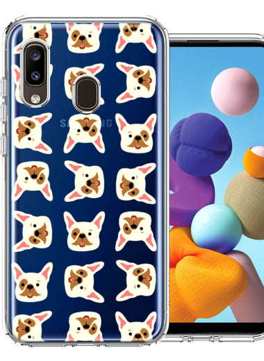Samsung Galaxy A20 Frenchie Bulldog Polkadots Design Double Layer Phone Case Cover