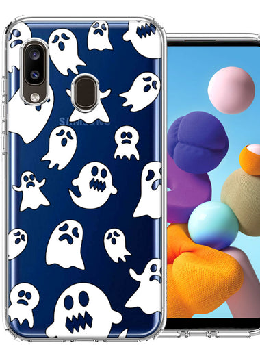 Samsung Galaxy A20 Halloween Spooky Ghost Design Double Layer Phone Case Cover