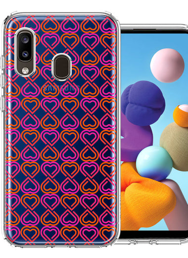 Samsung Galaxy A20 Infinity Hearts Design Double Layer Phone Case Cover