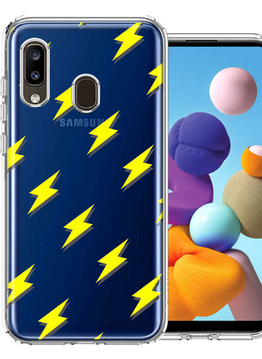 Samsung Galaxy A20 Electric Lightning Bolts Design Double Layer Phone Case Cover