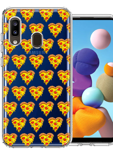 Samsung Galaxy A20 Pizza Hearts Polka dots Design Double Layer Phone Case Cover
