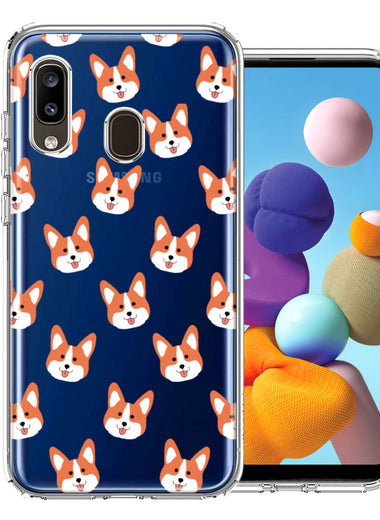 Samsung Galaxy A20 Shiba Inu Polkadots Design Double Layer Phone Case Cover