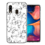 Samsung A20 White Grey Marble Design Double Layer Phone Case Cover