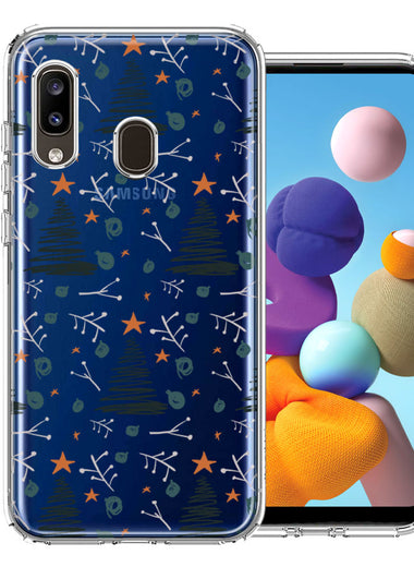 Samsung Galaxy A20 Holiday Christmas Trees Design Double Layer Phone Case Cover