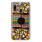 Samsung Galaxy A20 Choose Happy Smiley Face Retro Vintage Groovy 70s Style Hybrid Protective Phone Case Cover