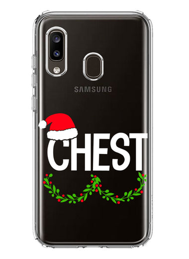 Samsung Galaxy A20 Christmas Funny Ornaments Couples Chest Nuts Hybrid Protective Phone Case Cover