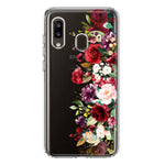 Samsung Galaxy A20 Red Summer Watercolor Floral Bouquets Ruby Flowers Hybrid Protective Phone Case Cover