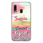 Samsung Galaxy A20 Summer Brush Strokes Sunrise Sunburn Sunset Repeat Hybrid Protective Phone Case Cover