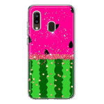 Samsung Galaxy A20 Summer Watermelon Sugar Vacation Tropical Fruit Pink Green Hybrid Protective Phone Case Cover