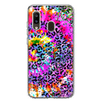 Samsung Galaxy A20 Vibrant Pink Purple Tie Dye Summer Leopard Swirl Rainbow Hybrid Protective Phone Case Cover