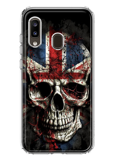 Samsung Galaxy A20 British UK Flag Skull Hybrid Protective Phone Case Cover