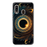 Samsung Galaxy A20 Mandala Geometry Abstract Eclipse Pattern Hybrid Protective Phone Case Cover