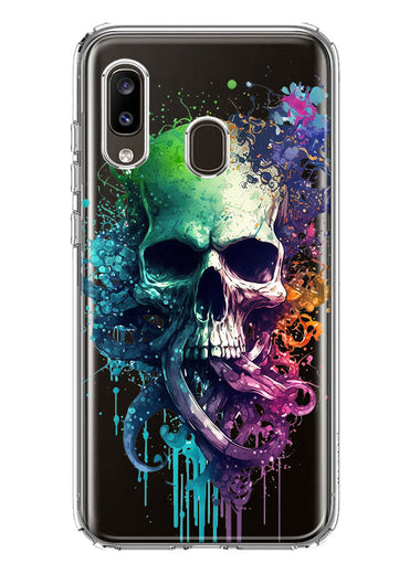Samsung Galaxy A20 Fantasy Octopus Tentacles Skull Hybrid Protective Phone Case Cover