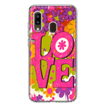 Samsung Galaxy A20 Pink Daisy Love Graffiti Painting Art Hybrid Protective Phone Case Cover