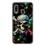 Samsung Galaxy A20 Fantasy Paint Splash Pirate Skull Hybrid Protective Phone Case Cover