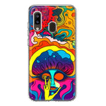 Samsung Galaxy A20 Neon Rainbow Psychedelic Trippy Hippie Big Brain Hybrid Protective Phone Case Cover