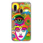 Samsung Galaxy A20 Neon Rainbow Psychedelic Trippy Hippie DaydreamHybrid Protective Phone Case Cover