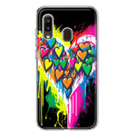 Samsung Galaxy A20 Colorful Rainbow Hearts Love Graffiti Painting Hybrid Protective Phone Case Cover