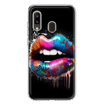 Samsung Galaxy A20 Colorful Lip Graffiti Painting Art Hybrid Protective Phone Case Cover