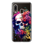 Samsung Galaxy A20 Fantasy Skull Red Purple Roses Hybrid Protective Phone Case Cover