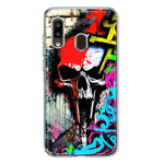 Samsung Galaxy A20 Skull Face Graffiti Painting Art Hybrid Protective Phone Case Cover