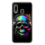 Samsung Galaxy A20 Fantasy Skull Headphone Colorful Pop Art Hybrid Protective Phone Case Cover