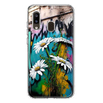 Samsung Galaxy A20 White Daisies Graffiti Wall Art Painting Hybrid Protective Phone Case Cover