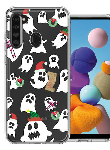 Samsung Galaxy A21 Halloween Christmas Ghost Design Double Layer Phone Case Cover