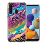 Samsung Galaxy A21 Leopard Paint Colorful Beautiful Abstract Milkyway Double Layer Phone Case Cover
