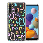 Samsung Galaxy A21 Leopard Easter Bunny Candy Colorful Rainbow Double Layer Phone Case Cover