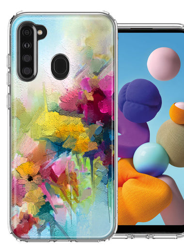 For Samsung Galaxy A21 Watercolor Flowers Abstract Spring Colorful Floral Painting Phone Case Cover