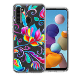 For Samsung Galaxy A21 Bright Colors Rainbow Water Lilly Floral Phone Case Cover