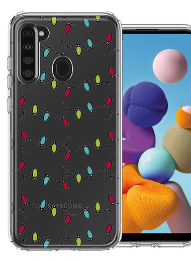 Samsung Galaxy A21 Vintage Christmas Lights Design Double Layer Phone Case Cover