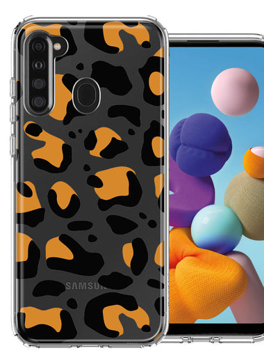 Samsung Galaxy A21 Classic Animal Wild Leopard Jaguar Print Double Layer Phone Case Cover