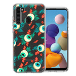 Samsung Galaxy A21 Halloween Creepy Tropical Eyeballs Design Double Layer Phone Case Cover