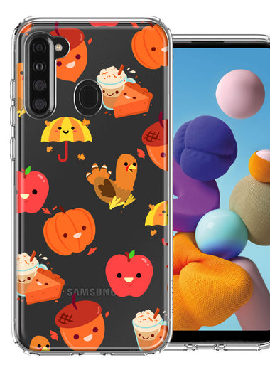 Samsung Galaxy A21 Thanksgiving Autumn Fall Design Double Layer Phone Case Cover
