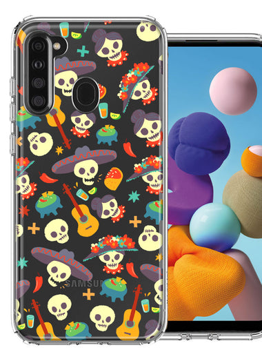 Samsung Galaxy A21 Day of the Dead Design Double Layer Phone Case Cover