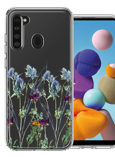 Samsung Galaxy A21 Country Dried Flowers Design Double Layer Phone Case Cover