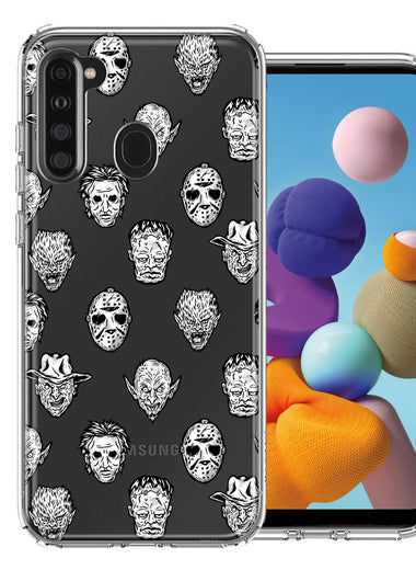 Samsung Galaxy A21 Halloween Horror Villans Design Double Layer Phone Case Cover