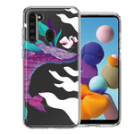 Samsung Galaxy A21 Mystic Floral Whale Design Double Layer Phone Case Cover