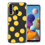 Samsung Galaxy A21 Tropical Pineapples Polkadots Design Double Layer Phone Case Cover