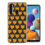 Samsung Galaxy A21 Pizza Hearts Polka dots Design Double Layer Phone Case Cover