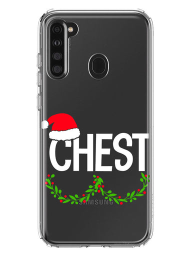 Samsung Galaxy A21 Christmas Funny Ornaments Couples Chest Nuts Hybrid Protective Phone Case Cover