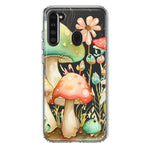 Samsung Galaxy A21 Fairytale Watercolor Mushrooms Pastel Spring Flowers Floral Hybrid Protective Phone Case Cover