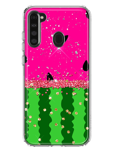 Samsung Galaxy A21 Summer Watermelon Sugar Vacation Tropical Fruit Pink Green Hybrid Protective Phone Case Cover