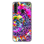 Samsung Galaxy A21 Vibrant Pink Purple Tie Dye Summer Leopard Swirl Rainbow Hybrid Protective Phone Case Cover