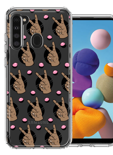 Samsung Galaxy A21 Peace for All Design Double Layer Phone Case Cover