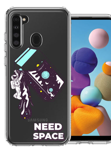 Samsung Galaxy A21 Need Space Astronaut Stars Design Double Layer Phone Case Cover